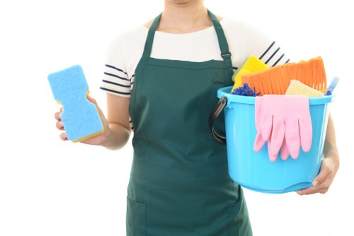After builders cleaning preparation in a Mayfair property with dust removal on surfaces