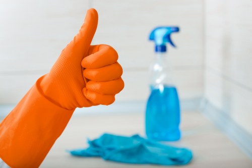 Post-construction cleaning for a Mayfair home showing detailed dust removal in rooms