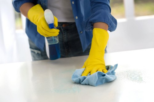 Local team cleaning a luxury sofa in Mayfair