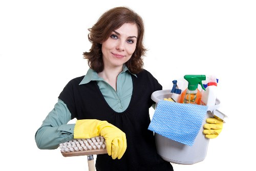 Professional cleaners handling a luxury bathroom in Mayfair